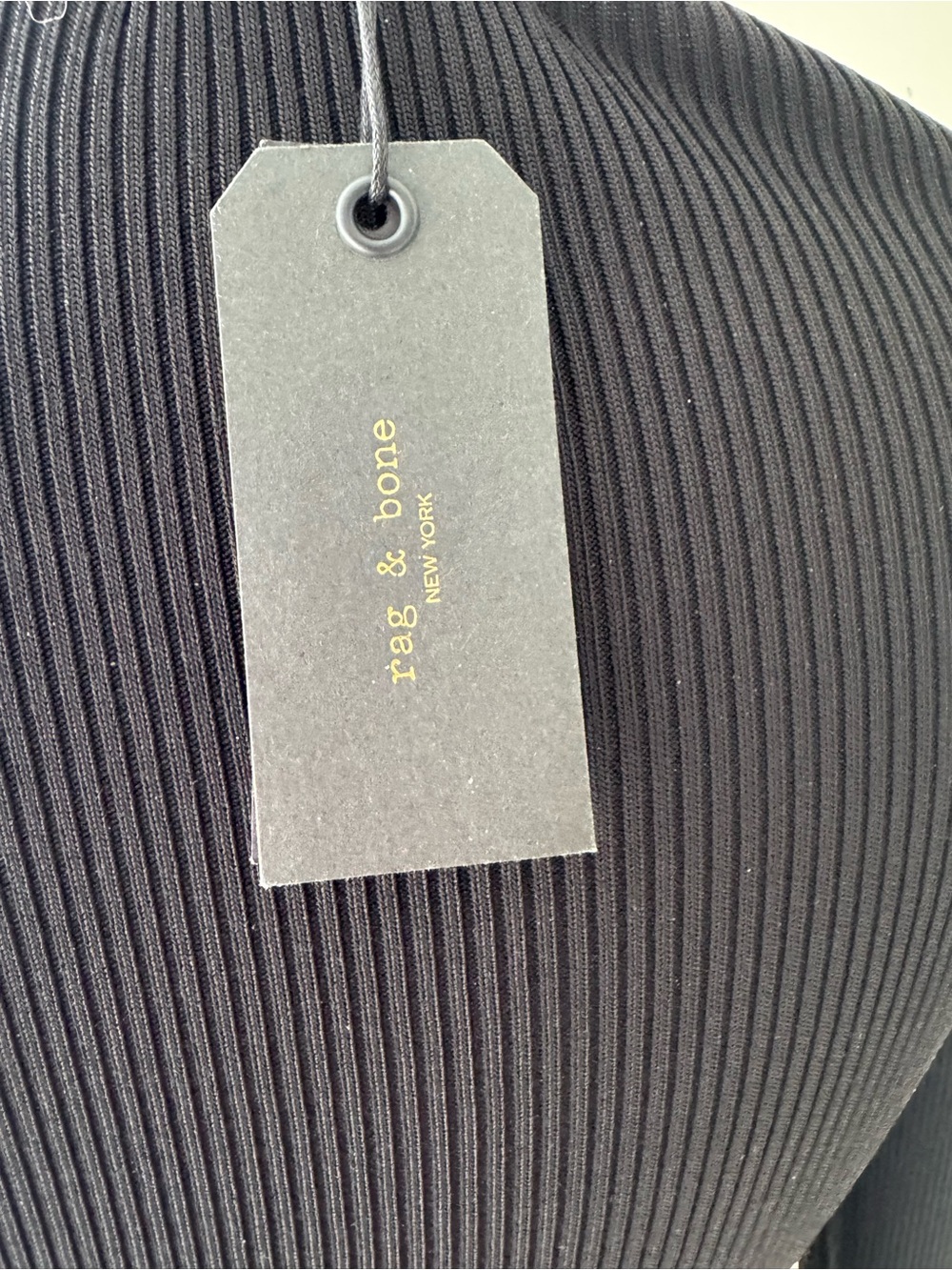 rag & bone Black Ribbed Long-Sleeve Top with White Trim Accents - Picture 5 of 5